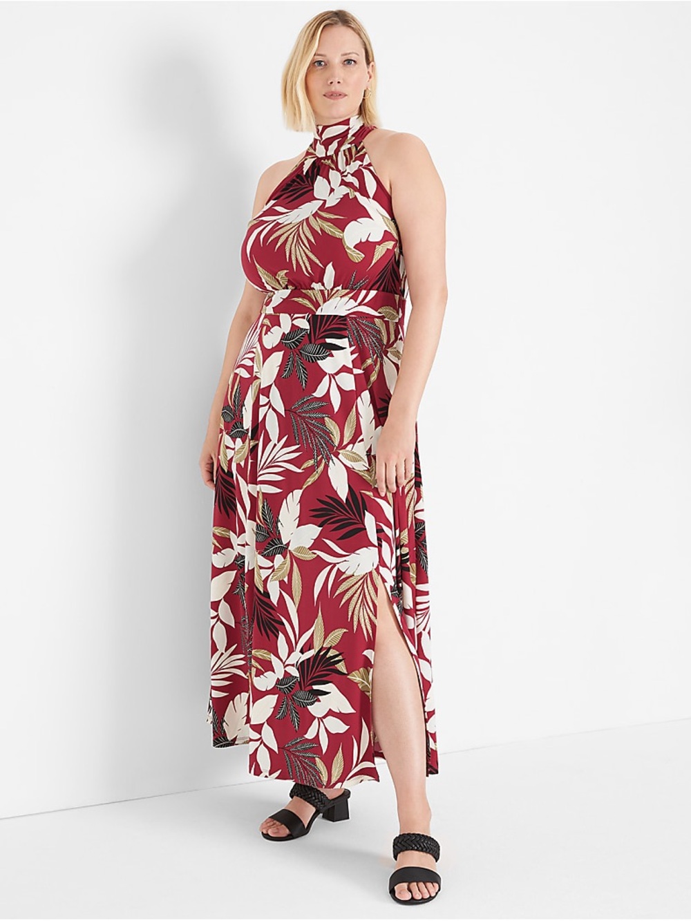 Lane Bryant Halter Tie-Neck Maxi Dress Sz 22/24